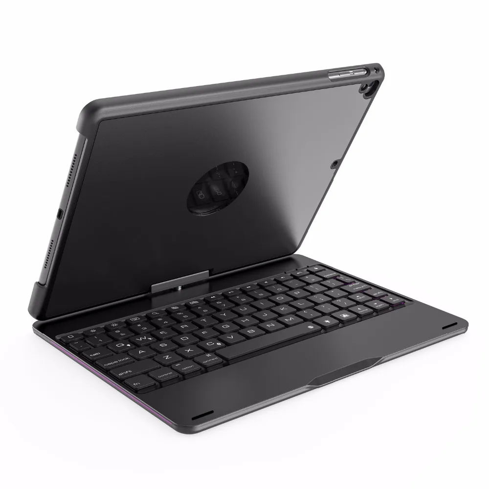 360 Degree Rotable Aluminum 7 Color BackLight Bluetooth Keyboard Case Cover for Apple New iPad 9.7 2017 2018 iPad Air 1 2  5 6-16