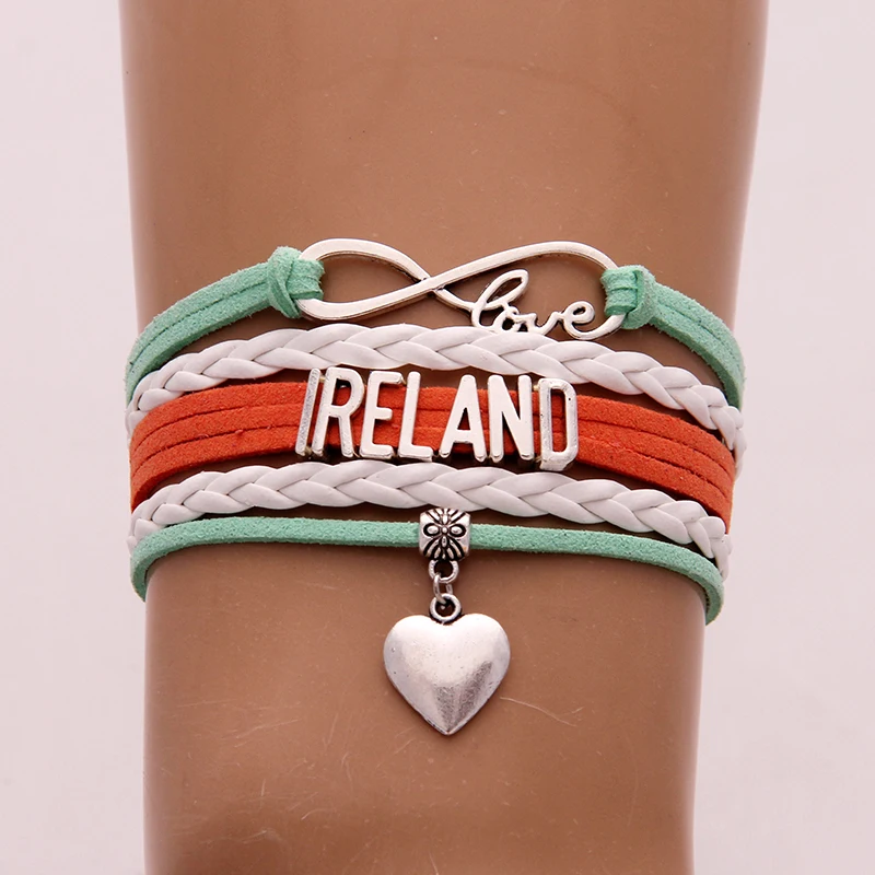 10 шт./партия) Бесконечная любовь Ирландия Подвеска для браслета в форме сердца Плетеные Браслеты И Браслеты страна ювелирные изделия для Женщины Мужчины подарок
