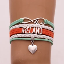 10 шт./партия) Бесконечная любовь Ирландия Подвеска для браслета в форме сердца Плетеные Браслеты И Браслеты страна ювелирные изделия для Женщины Мужчины подарок