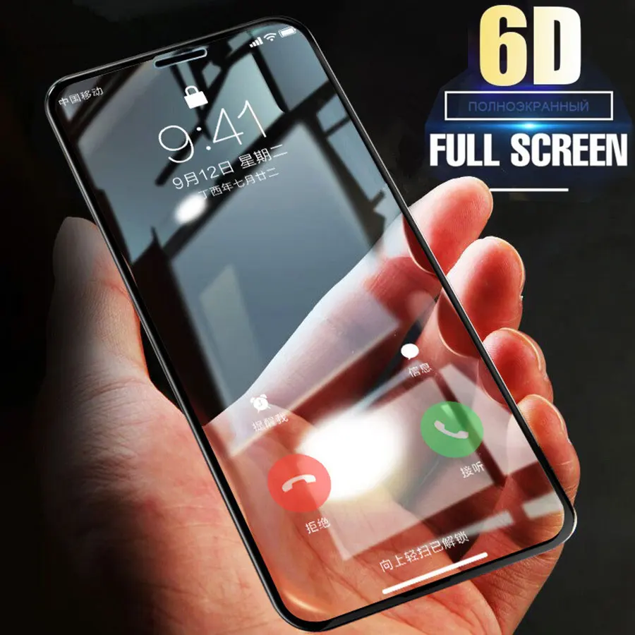 

Newest Full Cover 6D Edge Tempered Glass For iPhone X 7 8 6 6s Plus Screen Protector For iPhone 10 6 6s 7Plus Film Protection