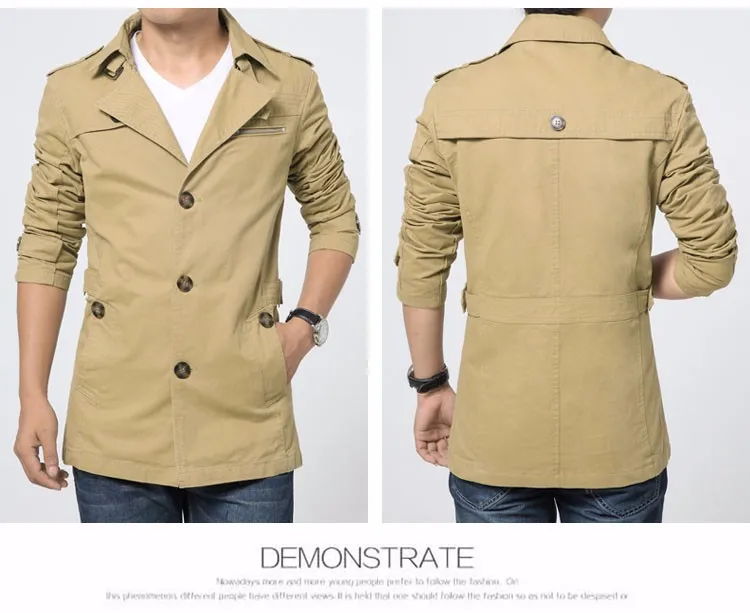 de jaqueta masculina trench coat masculino blusão outwear algodão tecido
