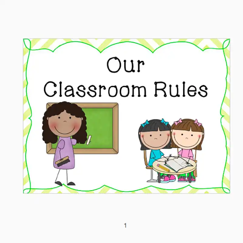 10Pcs/Set Classroom Rules Learn English Flash Cards Wall Decoration Classroom Children