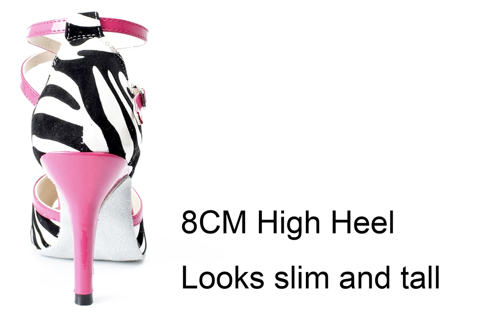 Новый бренд Женская Синтетическая кожа танго сальса для Бальных и латиноамериканских танцев обувь с замшевая подошва 8,5 см каблуки