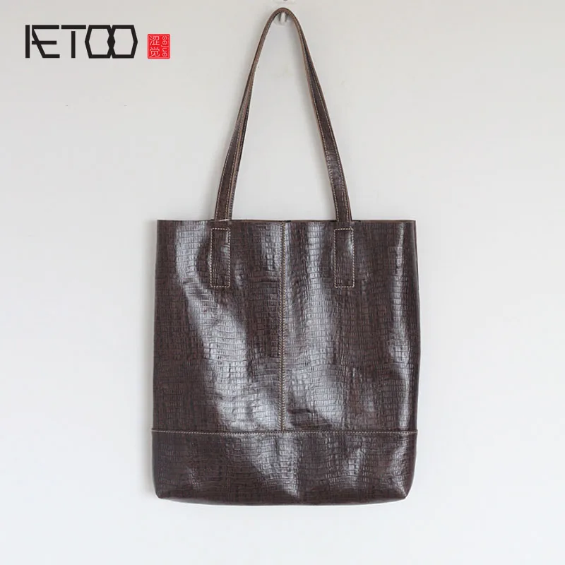 

AETOO Leather bag autumn and winter new simple fashion mother bag ladies handbag head layer of leather shoulder bag
