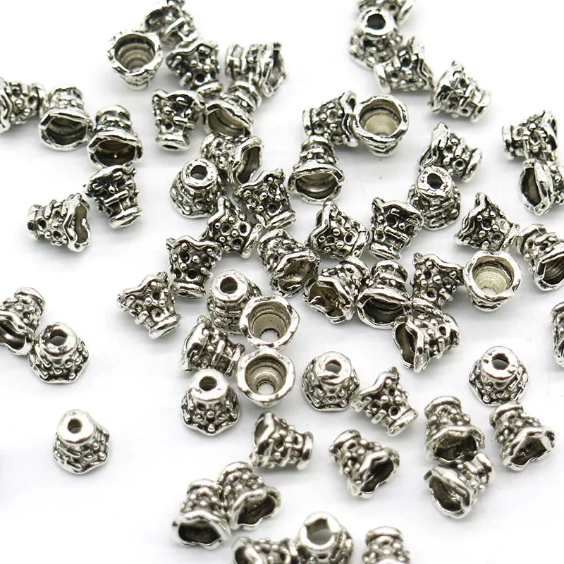 4mm Wholesale 200pcs/lot Cone Petal Shape Silver Beads Tibetan Silver