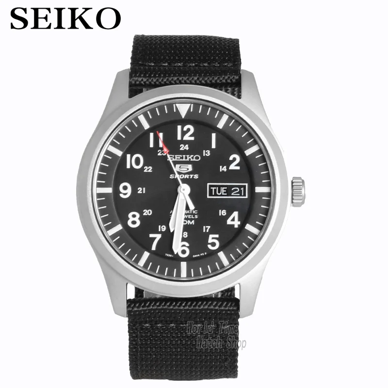 Seiko часы мужские 5 автоматические часы Топ люксовый бренд спортивные мужские часы набор Мужские часы водонепроницаемые часы relogio masculino SNZG15J1 - Цвет: SNZG15K1-A