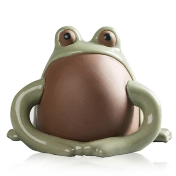 

Ge Yao Green Frog Coffee And Tea Tools Ceramic Tea Pets Kung Fu Puer Tea Accessories