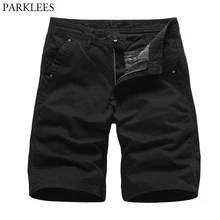 Мужская классическая посадка хлопок Карго короткие Новые повседневные свободные шорты брюки мужские Летние Стильные до колен рабочие короткие Masculino черные