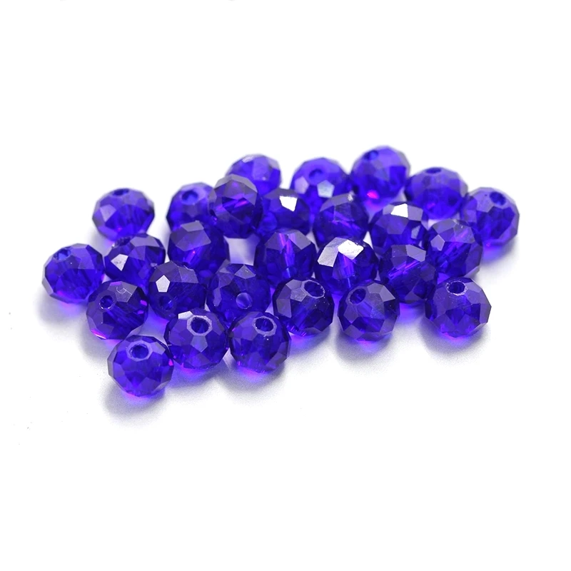 

4-8mm dark blue faceted glass round beads Rondelle Austria crystal beads for bracelet necklace making DIY Jewelry findings