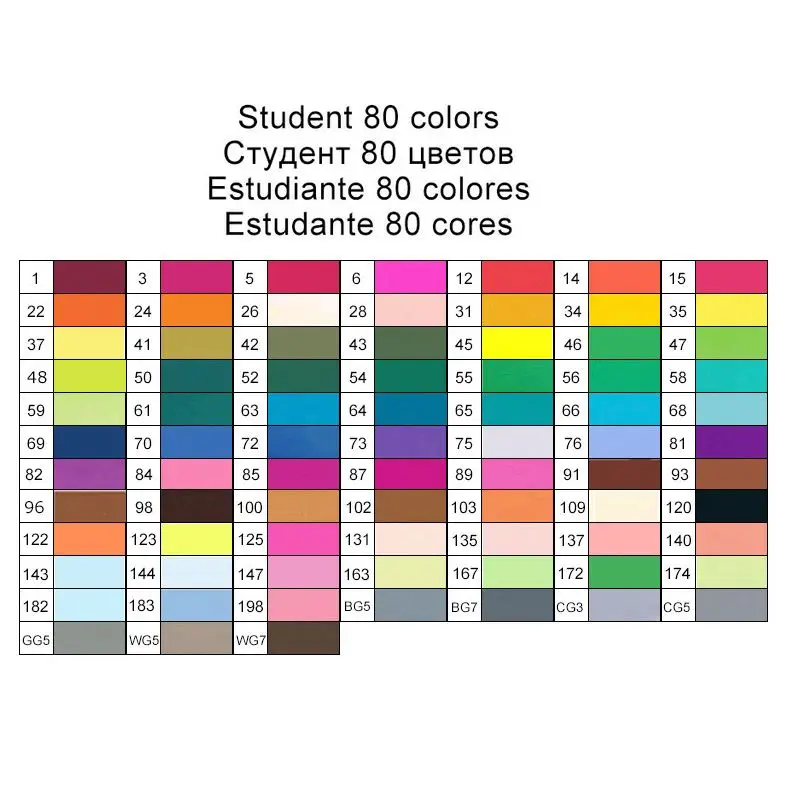 TOUCHNEW 30/40/60/80/168 Цвета набор маркеров для живописи двойная головка эскиз маркеры кисточки ручка для рисования манга анимация дизайн товары для рукоделия - Цвет: 80 Colors Students