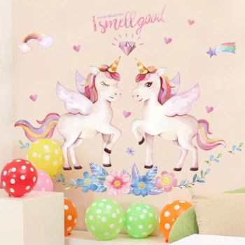 Cute Unicorn Flamingo Wall Stickers