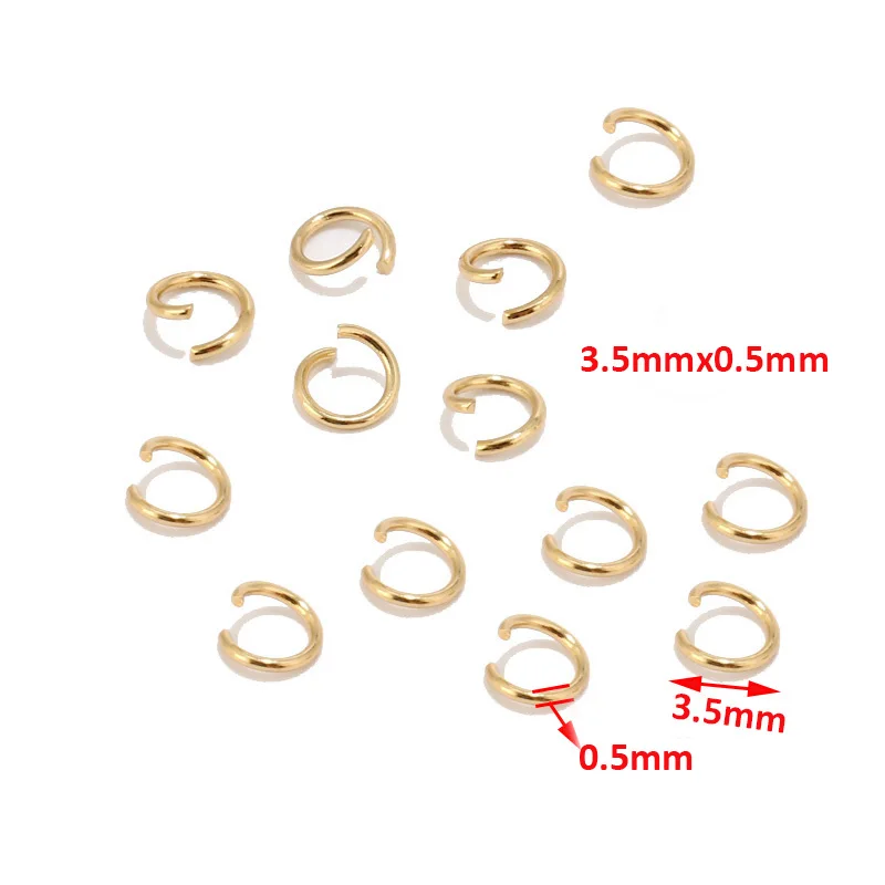 Fermoirs à homard en acier inoxydable or 18K et anneaux ouverts pour la fabrication de bijoux, 200mm, 4mm, 5mm, 6mm, 7mm, 8mm, 9mm, 10mm, 3.5 pièces