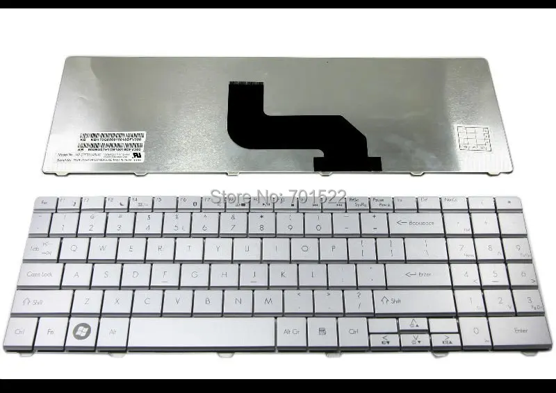 Новая клавиатура для ноутбука Gateway NV52 NV53 Packard Bell EasyNote DT85 DT87 LJ61 LJ63 LJ67 LJ71 серебристо