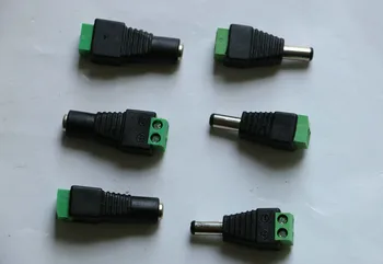 

10pcs & 5pair DC 5.5x2.1mm Power Female + male to AV Screw CCTV Balum Terminal Jack Adapter Cable Plug Connector for LED ect.