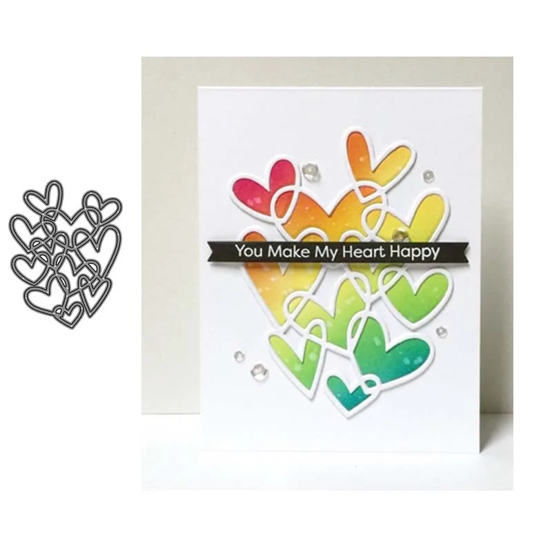 

Metal Cutting Dies cut die Heart background decoration Scrapbooking Album Paper DIY Card Craft Embossing Die Cuts