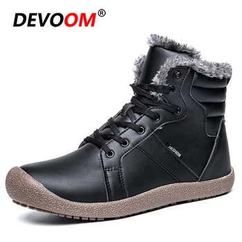 

2018 New Winter Walking Shoes Men Leather Thigh Boots Men's Snow Boots Casual Boots Mens Outdoor Fur Size 36-48