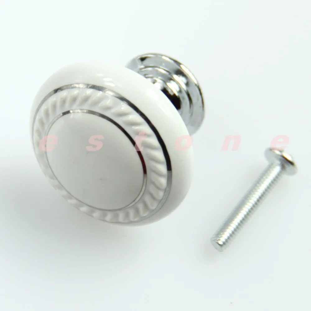 Ceramic Crystal Glass White Door Knob Drawer Cabinet Kitchen Wardrobe Handle Ceramic Crystal Glass White Door Knob Drawer Cabinet Kitchen Wardrobe Handle