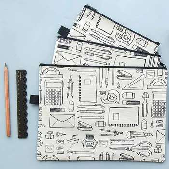 

A4/A5/B6 Zipper File Folder Bag PVC Waterproof Oxford Cloth Multi-Functional Portable Travel Outdoor Storage Bag Office Supply