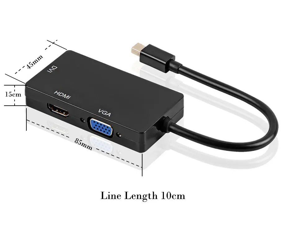 New Arrivals Mini DP to HDMIDVIVGA 4K2K three-in-one adapter Converter Cable For Apple MacBook Air Pro to hdmi vga dvi  (3)