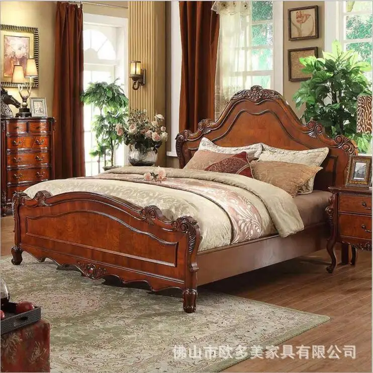 Us 750 0 Modern American Solid Wood Bed Fashion Bedroom Set Furniture D1404 In Beds From Furniture On Aliexpress