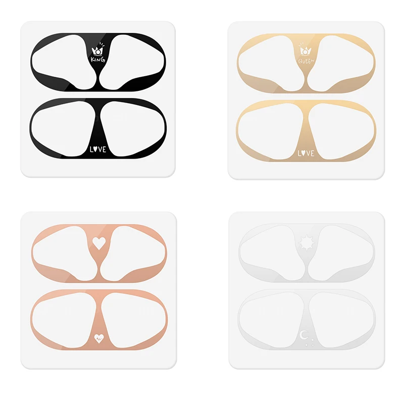 

Pattern Sticker For Apple AirPods 2 Metal Plating Dust Guard Protection Cover For Apple AirPods Bluetooth Earphone Inner Sticker