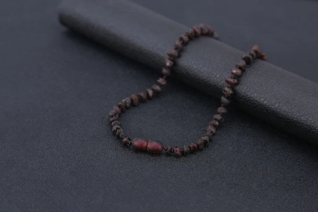 Сырье Прибалтики Янтарное прорезывающее ожерелье/браслет для ребенка(Вишневое сырье)-3 размера-Diy бусы ожерелье-натуральные камни-Протестировано в лаборатории
