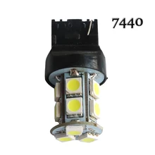 100x водить автомобиль T20 7440 W21W 13 СВЕТОДИОДНАЯ лента smd 5050 13smd led включить стоп-сигнал Лампа Белого красного и желтого цвета 12 V