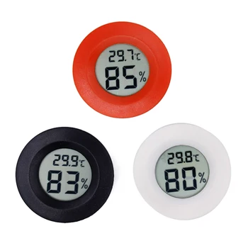 

10pcs/lot hot sales Digital Cigar Hygrometer tester Thermometer Round humidity Temperature meter colorful 20%off