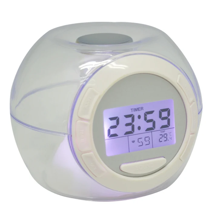 alarm clock light circular indoor digital temperature sensor led with