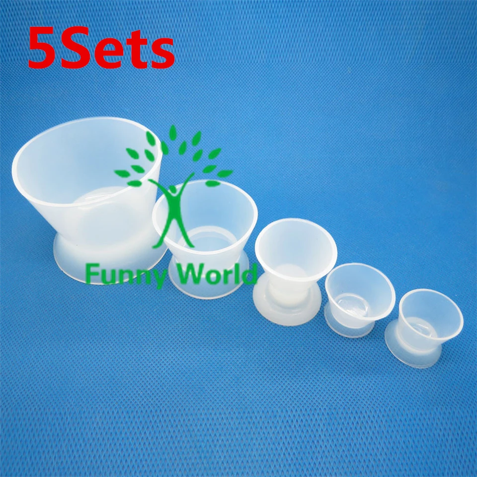Quality Dental Lab 25Pcs/5Sets Silicone Mixing Bowl Cup FOR Dentistry