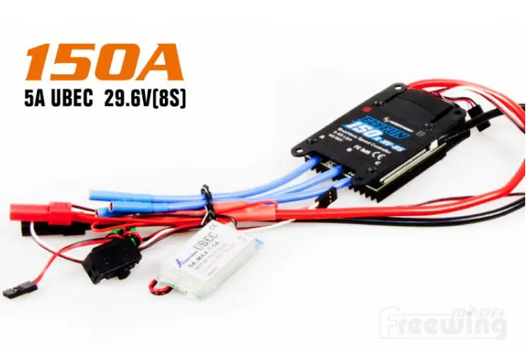 Freewing 150A бесщеточный ESC с 7.5A UBEC использовать для 90 мм металла EDF RC/реактивный самолет T45 yak130 F18 F16