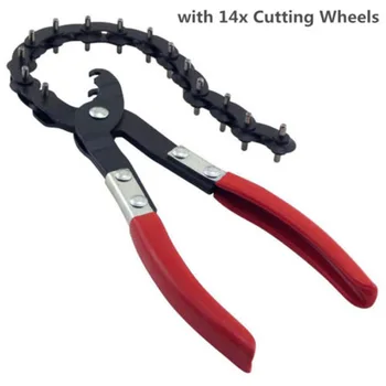 

Professtional Exhaust Tail Pipe Cutter Cut Off Chain Type 14 x Cutting Wheels Automotive Tool Tail Pipe Cutter Cut Off Chain
