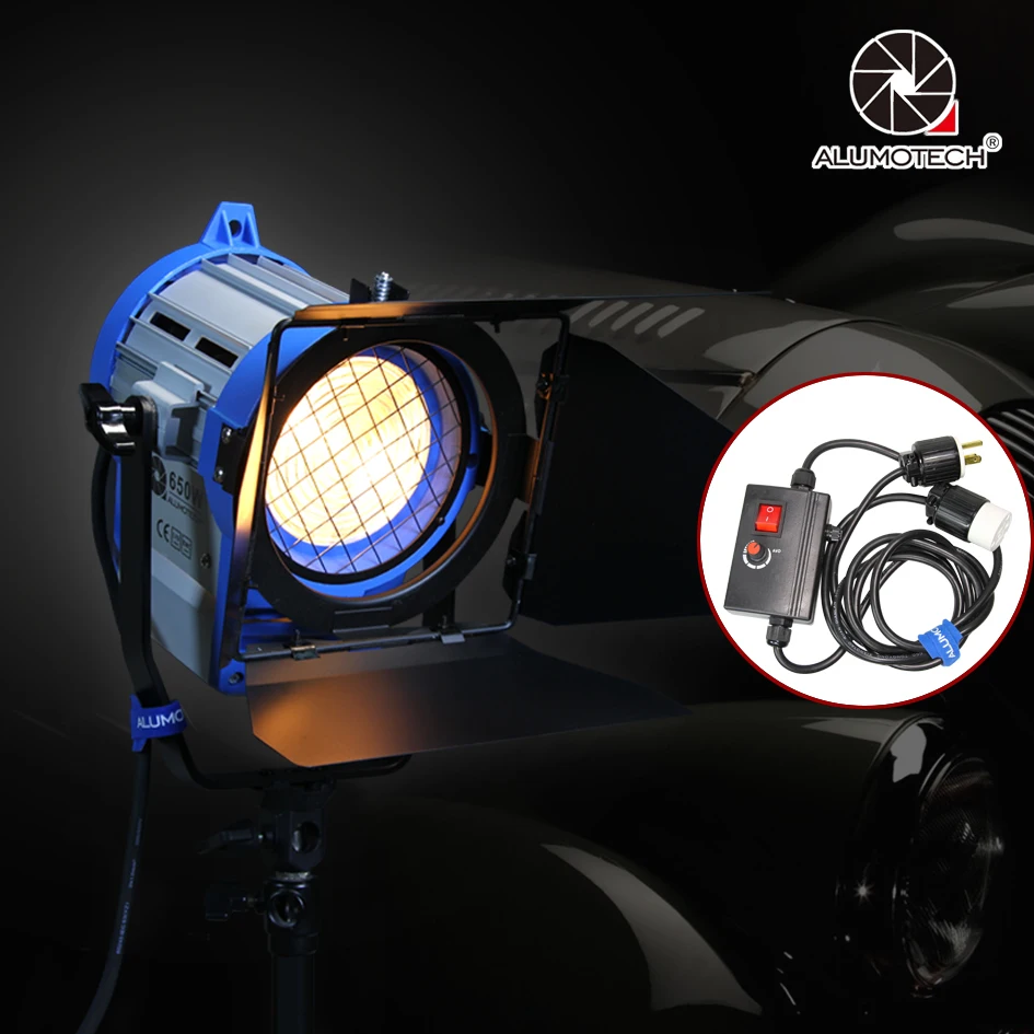 ALUMOTECH диммер + 650 Вт Pro для фотостудии Fresnel Tungsten Spotlight освещение лампа Barndoor|light