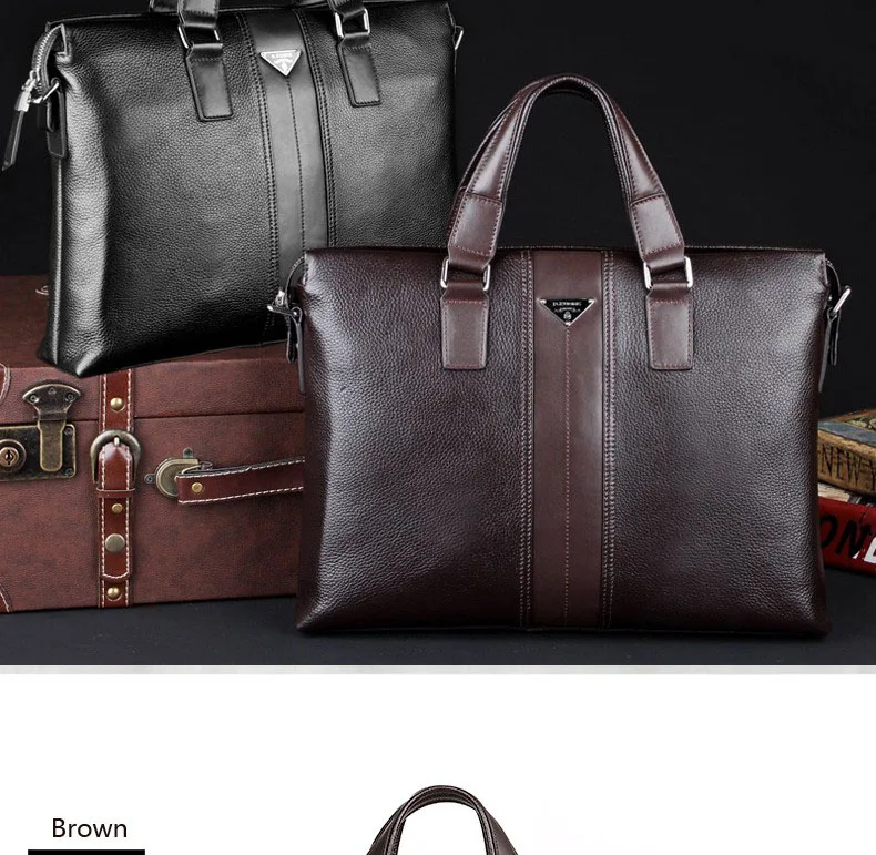 Роскошные Для мужчин 100% натуральной Сумки сумка Бизнес Повседневное мужской натуральная кожа сумка Для мужчин Портфели ноутбука Для
