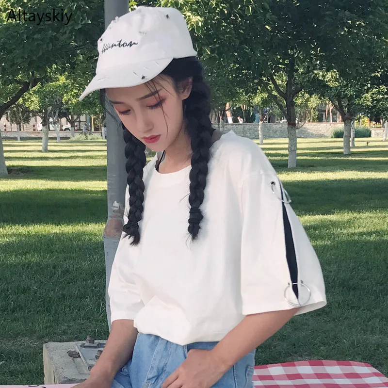 Женские футболки с круглым вырезом и коротким рукавом, дышащие мягкие летние футболки, женские повседневные модные корейские футболки на