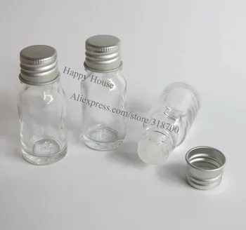 

360 x 10ml Clear Glass Bottle, Transparent Glass Essential Oil Bottle With Aluminum Cap, 10cc Glass Container
