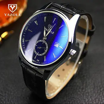 

YAZOLE Silver Fashion Casual Mens Watches Business Quartz-Watch Men Wristwatch Relogio Masculino Black Brown 306 /w Calendar