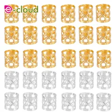 100 шт/партия Золотые/серебряные/микс серебряные золотые микро волосы dread косы бусины для дредов регулируемые манжеты заколки для волос аксессуары