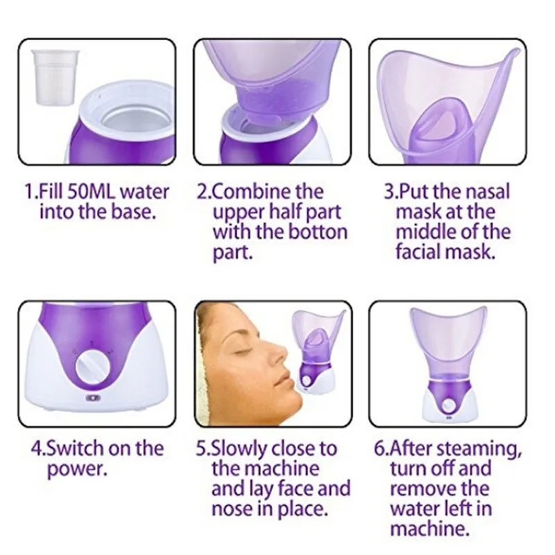  Skin Care Tool Facial Face Steamer Deep Cleanser Mist Steam Sprayer Spa Skin Vaporizer Promote Bloo