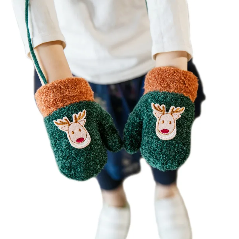 Детские колготки на Рождество Детские перчатки зимние носки пять митенки для пальцев детские хлопковые перчатки