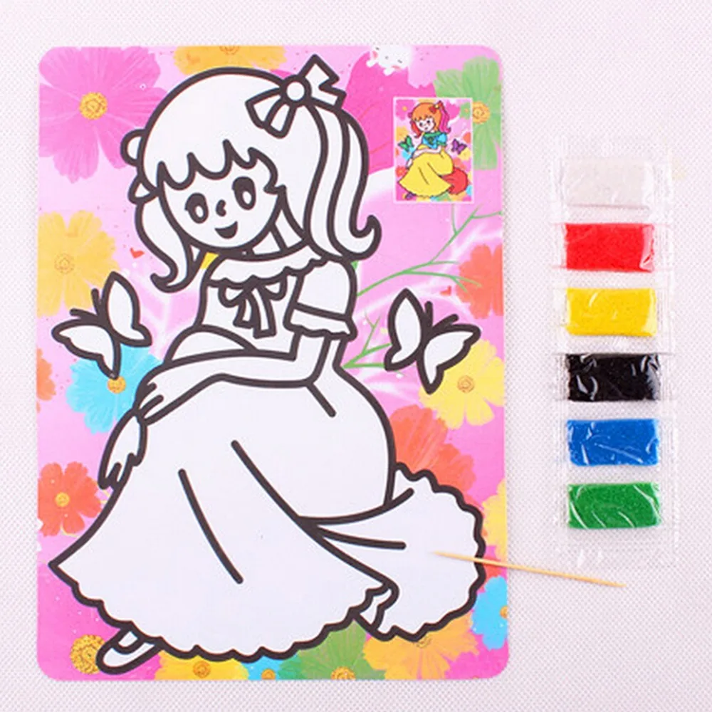 

1 pcs 15cm * 20.5cm Sand Painting Picture Children DIY Toy Educational Kid Scratch Painting Kid Toy Drawing Tools Toys