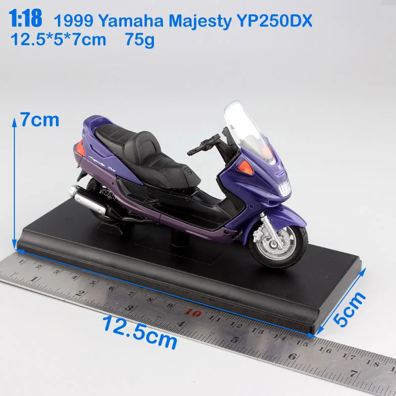 1:18 Масштаб маленький 1999 Yamaha Majesty YP250DX мотоцикл Мотоциклы скутер металлические миниатюрные модели литья под давлением с базовой коробкой детские игрушки