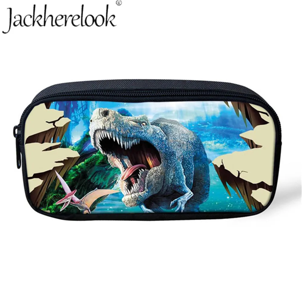 

Jackherelook Cool Dinosaur Print Kids Pencil Bags Women Makeup Bag Cosmetics Cases Pen Box School Stationery Pencil Bags Holder