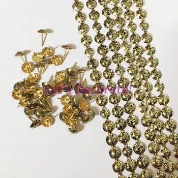 

Free shipping 50meters/lot 11mm Golden With Dots Color Upholstery Tacks/Decorative Nail Strip/Nailing Tape,Upholstery Nail,DIY