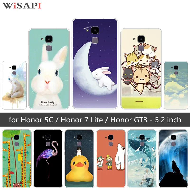 Роскошный силиконовый чехол для Huawei Honor 5C с милым животным 7 lite/Honor GT3 прозрачные 5 2