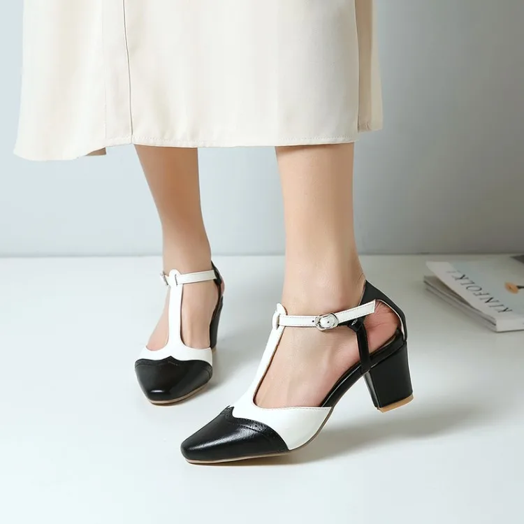 

Big Size 11 12 13 14 15 high heels sandals women shoes woman summer ladies Squarehead Cingulate Package toes Thick with sandals