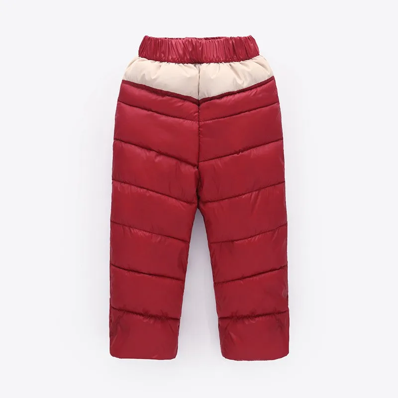 COOTELILI  80-130cm Warm Winter Boys Pants Trousers For Kids Elastic Waist Cotton Thicken Snowsuit Baby Pants Boys Clothes  (12)
