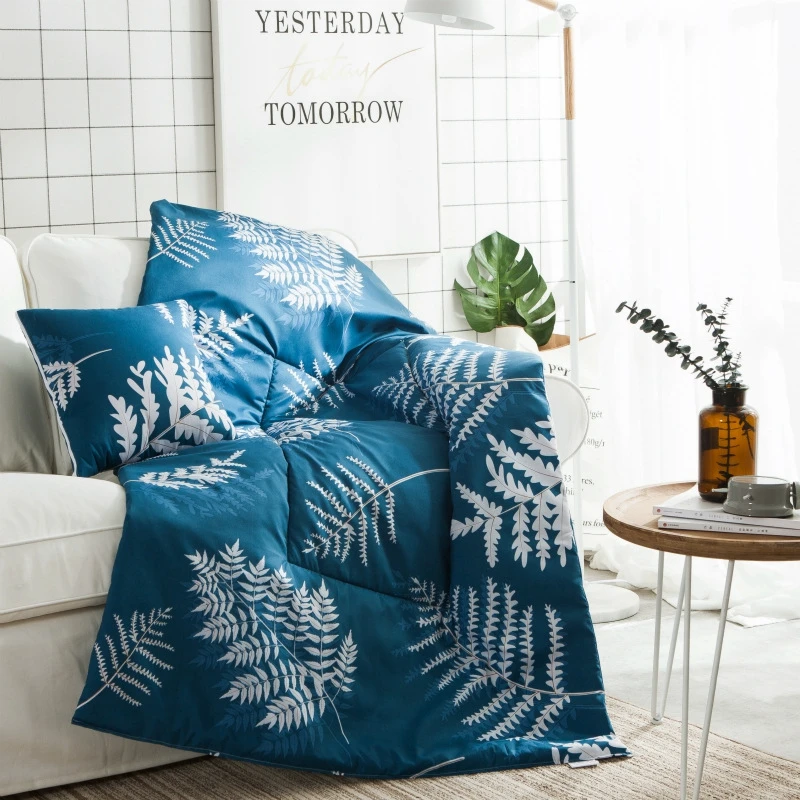 

Nordic Rural Fresh Style Pillow Blanket Tropical Plant Printed 2 in 1 Home Sofa Kids Children Blanket Pillows Sofa Bedding Throw