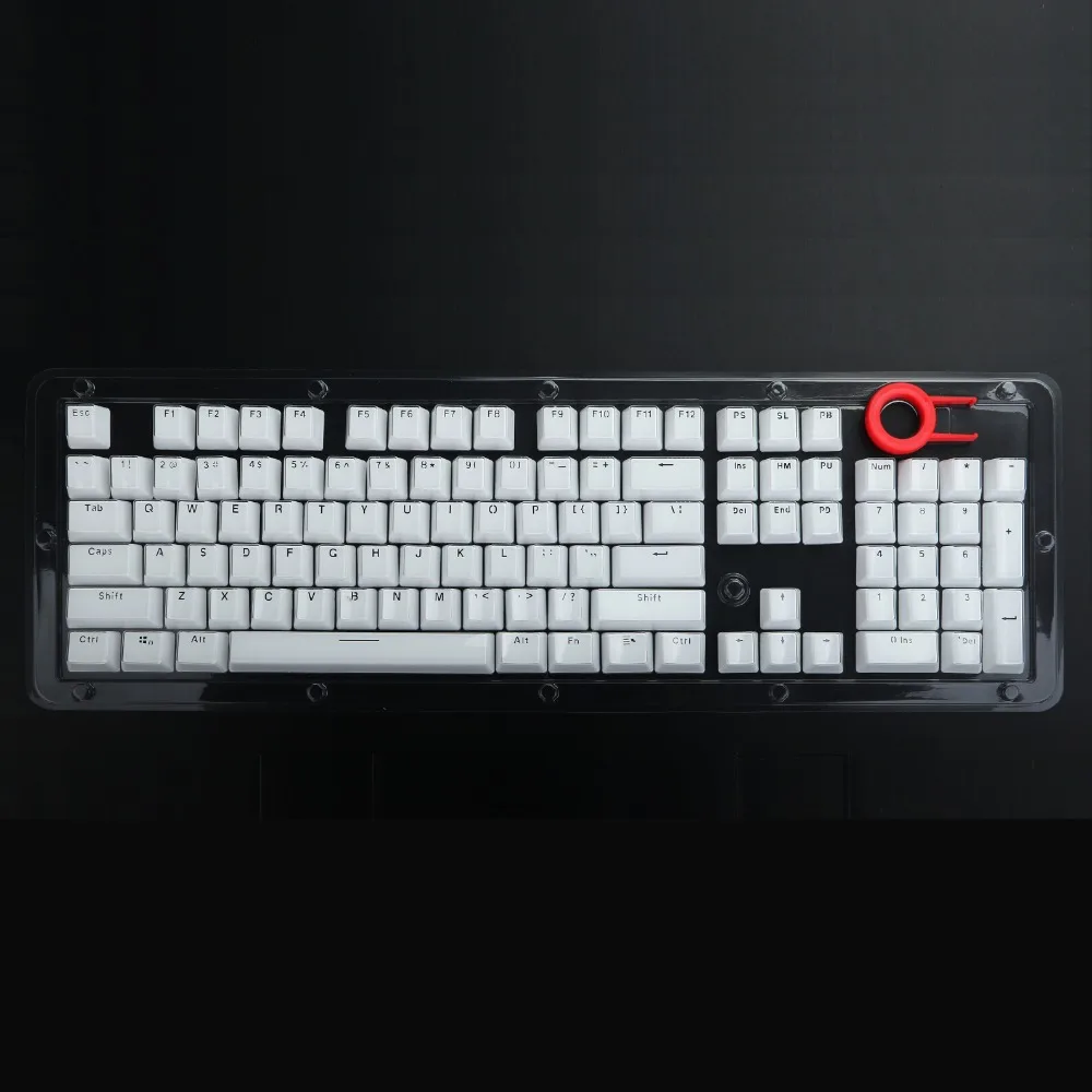 Модные хрустальные белые колпачки клавиш PBT для клавиатуры с подсветкой Doubleshot