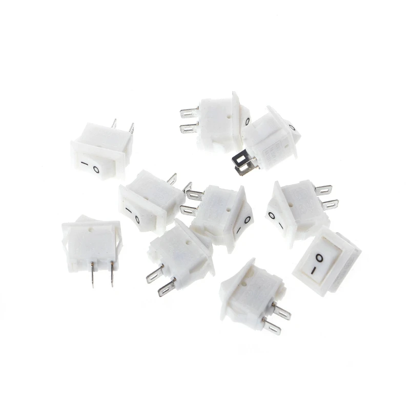 

10Pcs/set 2 Pin 10x15mm SPST ON/OFF Soldering Terminal Boat Rocker Switch 3A AC 250V